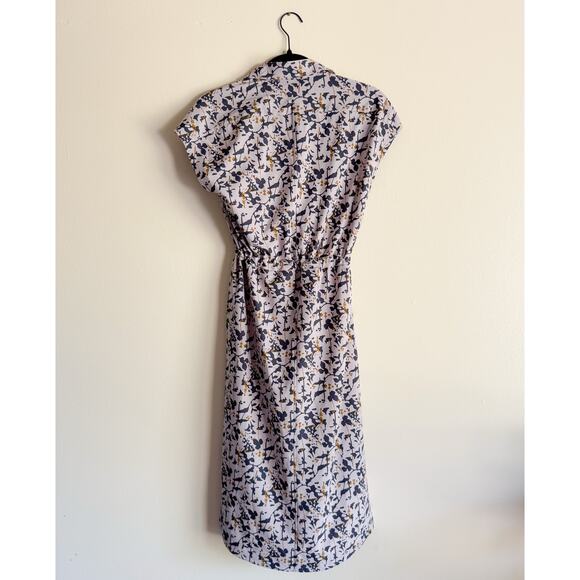 REI Coop Purple + Green Lilac Tint Floral Print Sun Up Midi Shirt Dress - XS - Picture 8 of 9